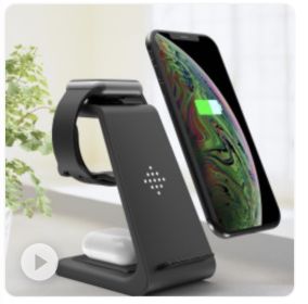 3 In 1 Fast Charging Station Wireless  Feathered Charger Stand Wireless Quick Charge Dock For Phone Holder