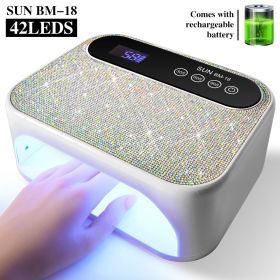 Limegirl Cordless Gel Nail Polish Curing Lamp 48LED UV Lamp With Large LED display & 4 Timers Nail Art Nail Care UV Lamp Removable Diamonds Shine