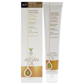 Argan Oil Permanent Color Cream - 4CP Medium Cappuccino Brown by One n Only for Unisex - 3 oz Hair Color