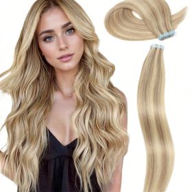 Double Pull Full Virgin Real 50g Hair Extension Long With Weft Invisible Skin Weft 20 Thick Seamless Human Hair (Option: 16inch)