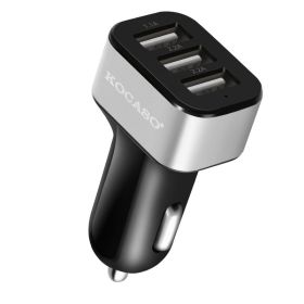 1Pc 3Port USB Car Charger  30W 5.5A For IOS Phone 16 15 14 And More (Color: Silver)