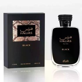 Hawas Perfume Men Original 100ML Long Lasting Gentleman High Quality Eau de Parfum Male Spray Bottle Cologne Fragrance Man (Color: Black-100ML)