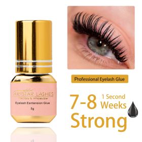 ARTSTAR 5ml Eyelash Glue Extensions 0.5S/1S/2S Fast Drying Lashes Extension Adhesive Low Smell Long Lasting Lash Glue (Color: 1s Dry Black)