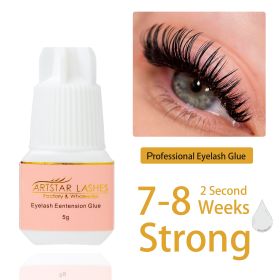 ARTSTAR 5ml Eyelash Glue Extensions 0.5S/1S/2S Fast Drying Lashes Extension Adhesive Low Smell Long Lasting Lash Glue (Color: Clear Glue)