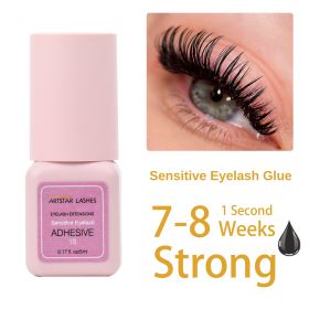 ARTSTAR 5ml Eyelash Glue Extensions 0.5S/1S/2S Fast Drying Lashes Extension Adhesive Low Smell Long Lasting Lash Glue (Color: Sensitive Glue)