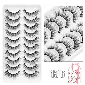 AYRMILLA 5/20Pairs 3D Mink Lashes Natural False Eyelashes Dramatic Thick Fake Eyelash Extension Faux Cils Wholesale Makeup Tools (Color: 10Pairs-3D136)
