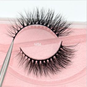 Visofree Mink Eyelashes 3D Mink Lashes Thick HandMade Full Strip Lashes Cruelty Free Mink Lashes False Eyelashes Makeup M56 (Color: M56(Acrylic))