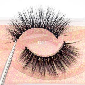 Visofree Mink Eyelashes 3D Mink Lashes Thick HandMade Full Strip Lashes Cruelty Free Mink Lashes False Eyelashes Makeup M56 (Color: D41(Acrylic))