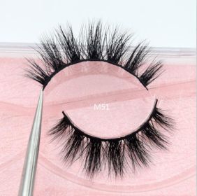Visofree Mink Eyelashes 3D Mink Lashes Thick HandMade Full Strip Lashes Cruelty Free Mink Lashes False Eyelashes Makeup M56 (Color: M51(Acrylic))