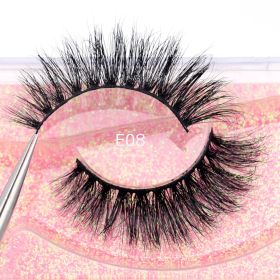 Visofree Mink Eyelashes 3D Mink Lashes Thick HandMade Full Strip Lashes Cruelty Free Mink Lashes False Eyelashes Makeup M56 (Color: E08(Acrylic))