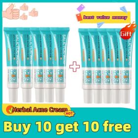 Salicylic Acid Acne Treatment Cream Shrink Pore Remove Blackheads Scars Acne Marks Spots Oil Control Whitening Korean Skin Care (Color: Buy 5 get 5 free)