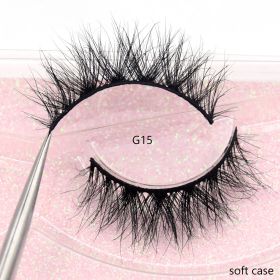 Visofree Mink Eyelashes 3D Mink Lashes Thick HandMade Full Strip Lashes Cruelty Free Mink Lashes False Eyelashes Makeup M56 (Color: G15(Soft Case))