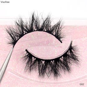 Visofree Mink Eyelashes 3D Mink Lashes Thick HandMade Full Strip Lashes Cruelty Free Mink Lashes False Eyelashes Makeup M56 (Color: G02(Soft Case))