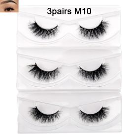 Visofree Mink Eyelashes 3D Mink Lashes Thick HandMade Full Strip Lashes Cruelty Free Mink Lashes False Eyelashes Makeup M56 (Color: 3pairs M10 no box)