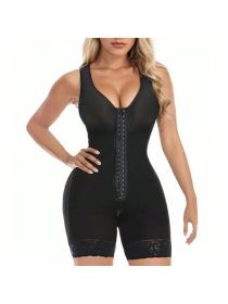 Fasjrixa Fajas Colombianas Shapewear for Women Tummy Control Post Surgery Full Body Shaper Butt Lifter with Zipper Crotch,corset tops for women (Color: Black, size: L)